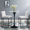 thumbnail image 4 of Modway Privy Black Stainless Steel Upholstered Fabric Bar Stool Set of 2 in Black White, 4 of 4