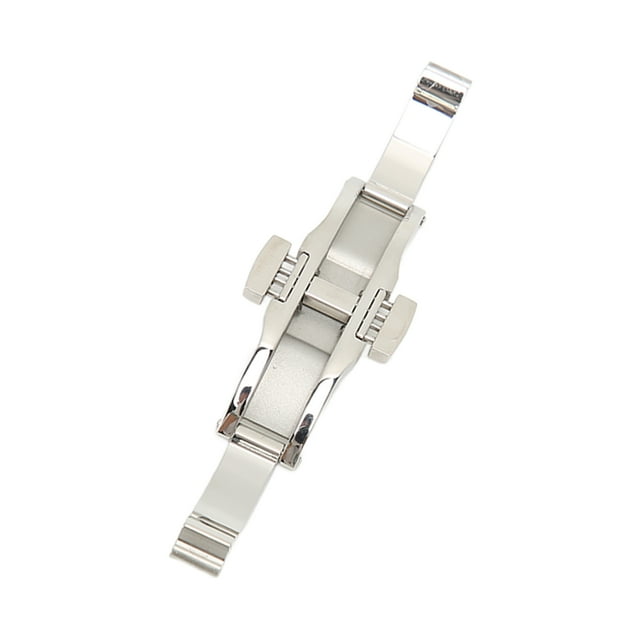 Cierre desplegable de reloj Cierre desplegable plegable de acero inoxidable Hebilla de botón Accesorio de reloj 6 x 19 mm / 0,2 x 0,7 pulgadas