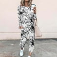 thumbnail image 2 of QATAINLAV Womens Plus Size Sweatsuit Crewneck Long Sleeve Shirts and Drawstring Joggers Sweatpants 2 Piece Outfits Halloween Graphic Tracksuits Black XXXXL, 2 of 6