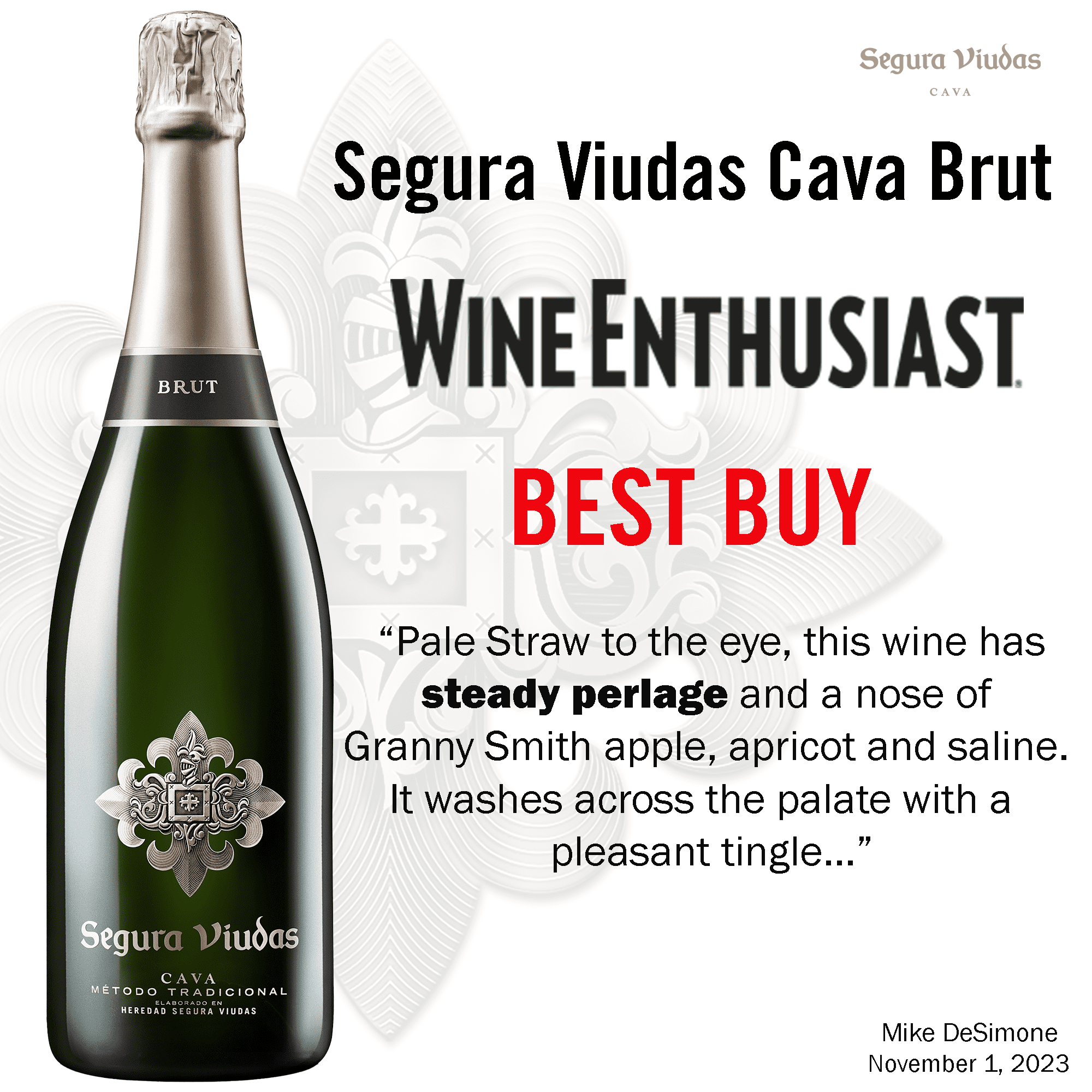 Segura Viudas Cava Brut White Wine, 750 ml 12.5% ABV, 1