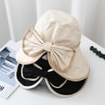 thumbnail image 3 of SikaFu New Hat Girl Spring And Summer Versatile Bow Fisherman Hat Sweet Casual Shading Big Eaves Solar Hat, 3 of 9