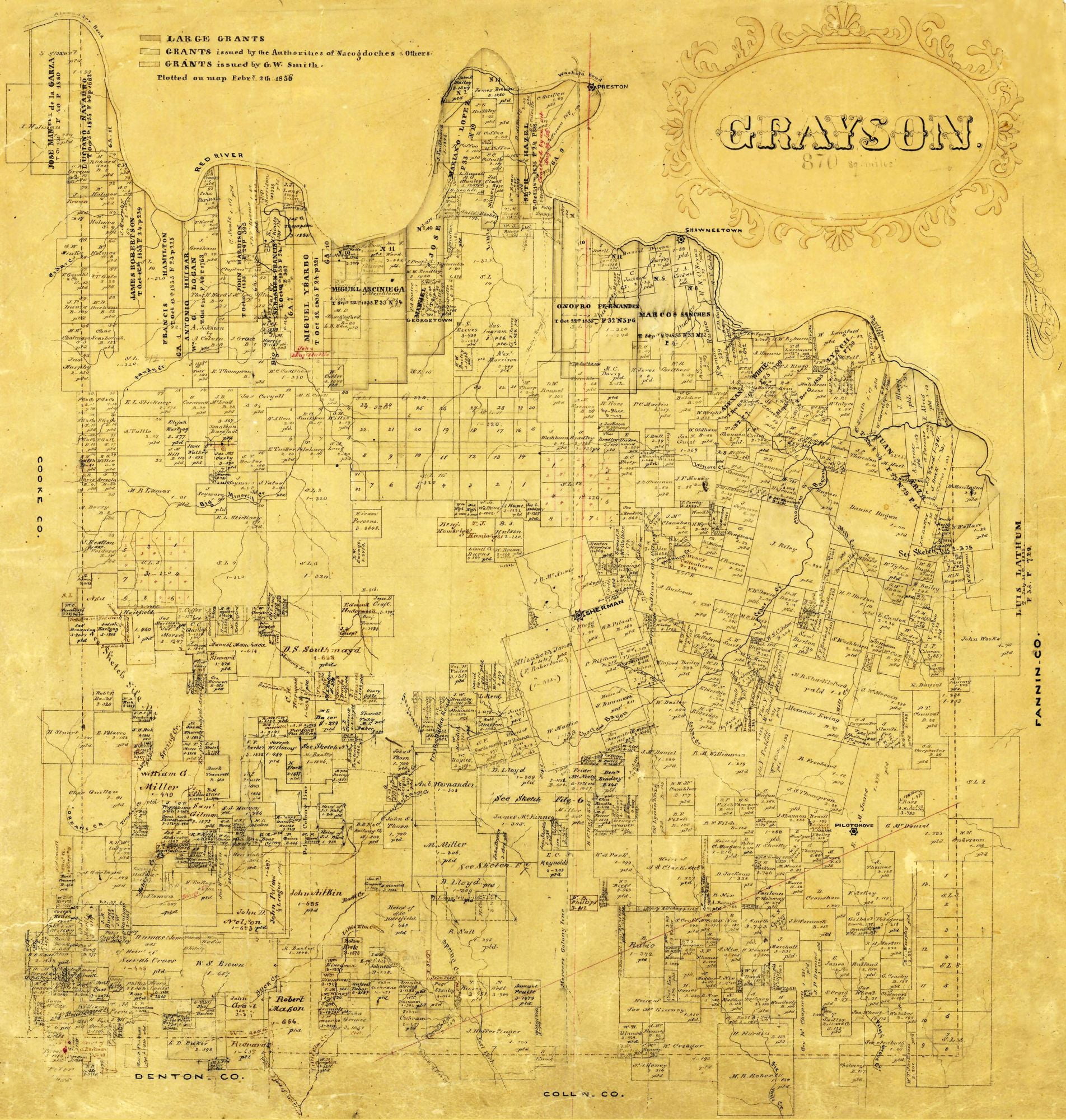 Grayson County Texas 1853 2300 X 2417 Matte Art Paper