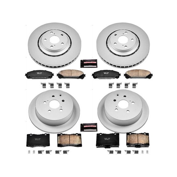 Front and Rear Brake Pad and Rotor Kit - Compatible with 2014 - 2019 Toyota Highlander - Power Stop