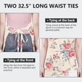 thumbnail image 6 of Pioneer Flower Floral Print Pattern Apron-Garden Aprons for Women with Pockets-Cotton Linen Waterproof Kitchen Cooking Gardening Aprons Adjustable for Kitchen,Cooking,BBQ and Salon 33x27 Inch, 6 of 7