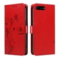 thumbnail image 3 of Nalacover Case Wallet for iPhone 8 Plus / iPhone 7 Plus with Card Slots, Embossed Pattern PU Leather Phone Case Kickstand Flip Cover Detachable Wrist Strap Magnetic Closure Folio Case, Red, 3 of 11