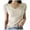 Beige, variant on Annhoo Knit Shirts for Women Summer Slim Short Sleeve V Neck Base Layer Tops Ladies Comfy Soft Stretchy Undershirts