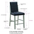 thumbnail image 3 of Kings Brand Furniture - Milton 24-Inch, Counter Height Bar Stools, 2-Pack, Champagne/Black, 3 of 3