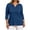 Dark Blue-50, variant on Women's Plus Size 3/4 Sleeve V-Neck Tee Casual Solid Color T-Shirt Sizes L-5X