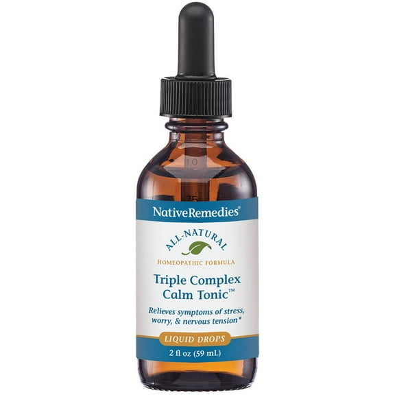 NativeRemedies Triple Complex Calm Tonic - Natural Homeopathic Formula to Relieve Symptoms of Occasional Anxiety, Stress, Worry and Nervous Tension - 59 mL