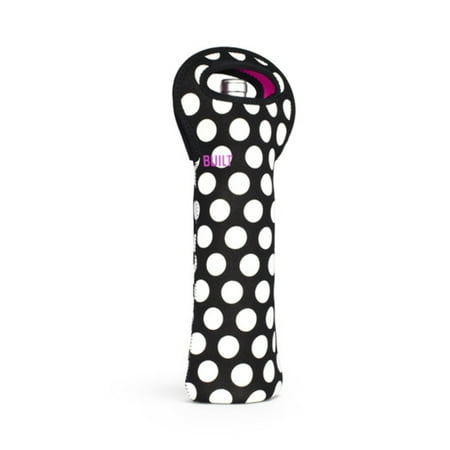 Built Neoprene One Wine Bottle Tote Big Dot Black & White