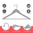 thumbnail image 5 of Quality Wooden Hangers - Slightly Curved Hanger Set of 20-Pack - Solid Wood Coat Hangers with Stylish Chrome Hooks - Heavy-Duty Clothes, Jacket, Shirt, Pants, Suit Hangers (Gray, 20), 5 of 6