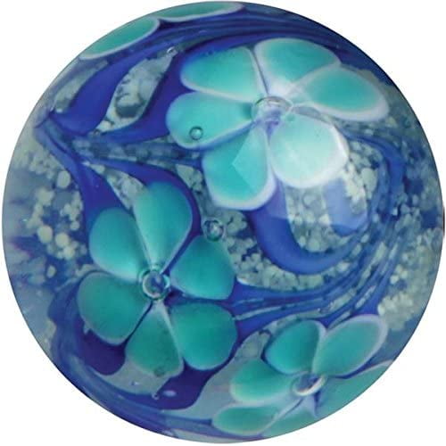22mm MAGNOLIA Black/Purple Flower Handmade art glass Marble 7/8" SHOOTER 