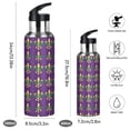 thumbnail image 2 of Yayeee 20oz Insulated Water Bottle Double Wall Stainless Steel with Flip Straw Lid, Gold and Green Floral Pattern, 2 of 7