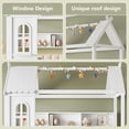thumbnail image 6 of HICOMILA Twin Size House Beds with Storage Drawers & Shelves, Twin Bed Frame with House-shaped Roof for Girls＆Boys , Childlike Design,  White, 6 of 15