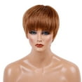 thumbnail image 3 of DOPI Fashion Natural Women Short Brown Straight Hair Wigs Female Human Hair Wigs, 3 of 5