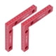 thumbnail image 4 of 2 abrazaderas de ángulo recto de aleación de aluminio anodizado, escala transparente roja, herramienta de posicionamiento de 90 grados para garantizar el equilibrio., 4 of 14