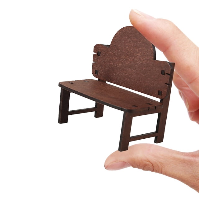 Hbdhejl Doll Miniature Furniture Wooden Diy Table And Chair Children'S Toy Fun Diy Assembly Miniature Fairy Desk And Chair Children'S Fun Wooden Rocking Chair Toy