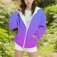thumbnail image 3 of Girls Zip Up Hoodie - Casual Gradient Print Long Sleeve Hooded Jackets 2 Pockets Lightweight Zipper Sweatshirt with Hood, 3 of 4