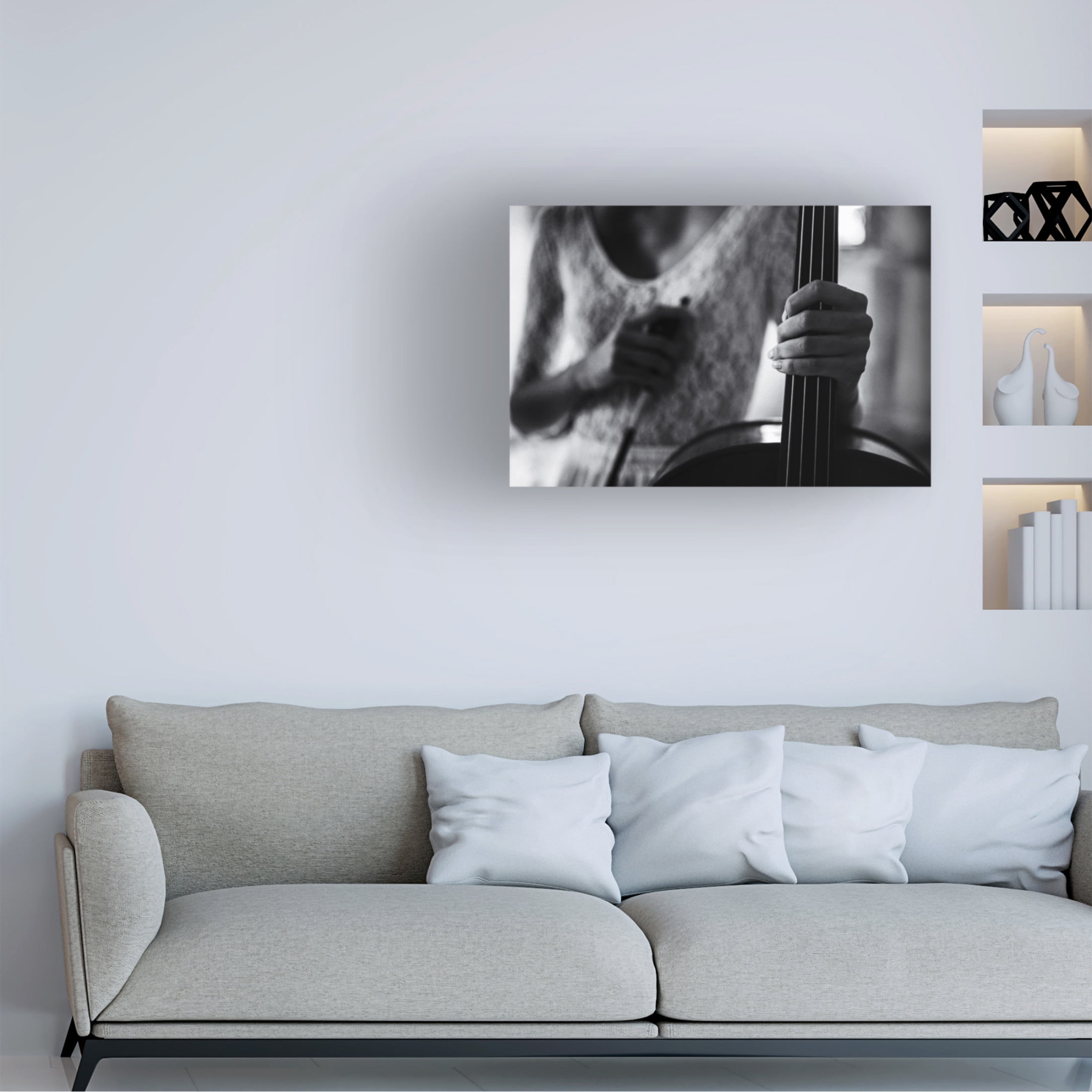 Canvas Wall Art - Roswitha Schleicher-Schwarz 'Break For The Cello' Wall Art for Living Room, Bedroom, or Office D?cor by Trademark Fine Art - 32 x 22 Inches