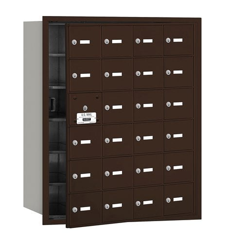4B+ Horizontal Mailbox (Includes Master Commercial Lock) - 24 A Doors (23 usable) - Bronze - Front Loading - Private Access