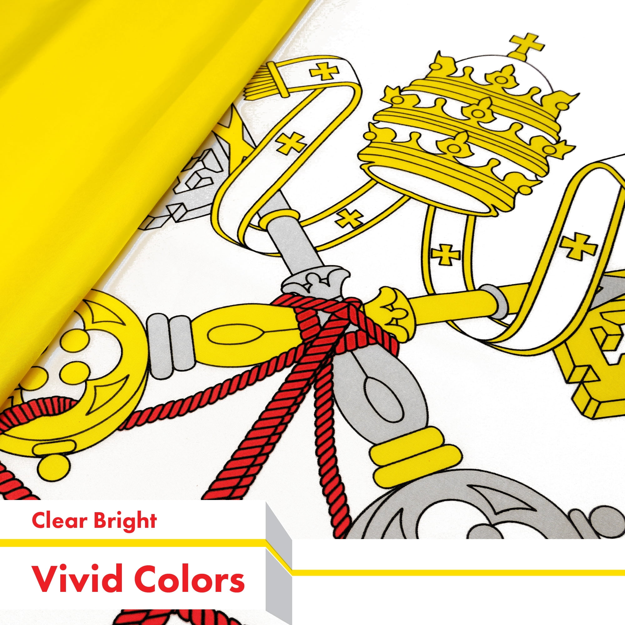 G128 Combo Pack: American USA Flag 3x5 Ft & Vatican City Flag 3x5 Ft | Both LiteWeave Pro Series Printed 150D Polyester, Brass Grommets