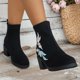thumbnail image 3 of NECHOLOGY Botas Mujer Adulto Femenino Zapatos Botines de mujer Botas de mujer con tacón grueso y punta redonda de comercio exterior nuevas de otoño e invierno (Black, 8.5), 3 of 7