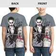 thumbnail image 3 of Film Harley Quinn Joker Youth Unisex T-Shirt Crewneck Short Sleeve Double-Sided Print Tee Shirts Top For Boys Girls Kid Teen Medium, 3 of 6