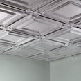 thumbnail image 2 of Fasade Coffer 2ft x 2ft Vinyl Lay In Ceiling Tile Brushed Aluminum 5pk, 2 of 2
