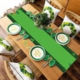 thumbnail image 3 of Mantel de franela de vinilo del Día de San Patricio, diseño de trébol verde, rectángulo de 54" x 108", uso en interiores y exteriores, fácil de limpiar, resistente a las manchas, para decoración de, 3 of 5