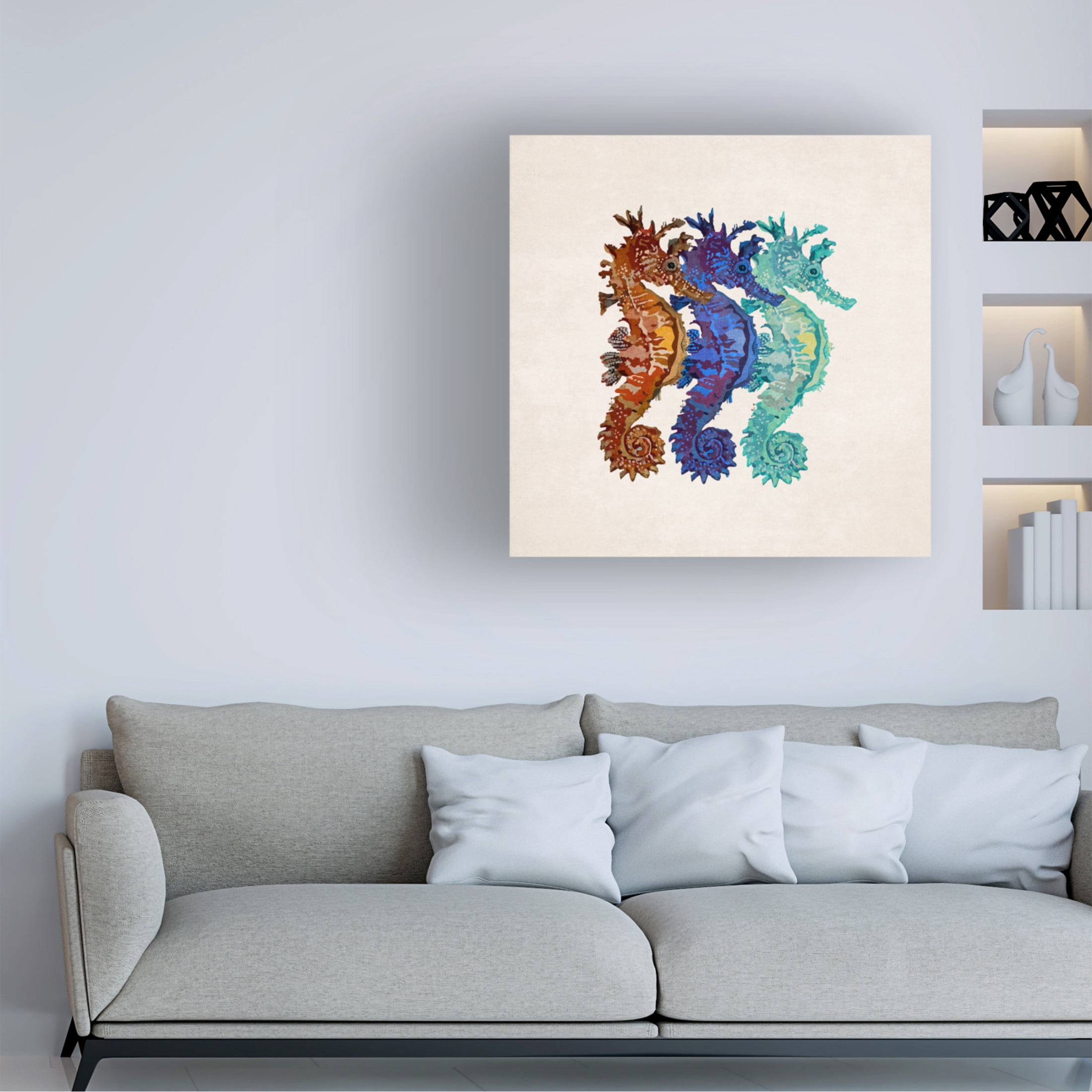 Trademark Fine Art Emel Tunaboylu Denizatlari Canvas Wall Art