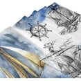 thumbnail image 5 of Nautical Shower Curtain Sailboat Rudder Bathroom Shower Curtain Ocean Sea Theme Bath Decor Fabric Waterproof Shower Curtains Set 72 x 72 Inch, 5 of 6
