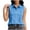 #275-Light Blue, variant on Women's Casual Summer Gingham Check Sleeveless Lapel Button Down Shirt with Pleated Detail for Everyday Wear