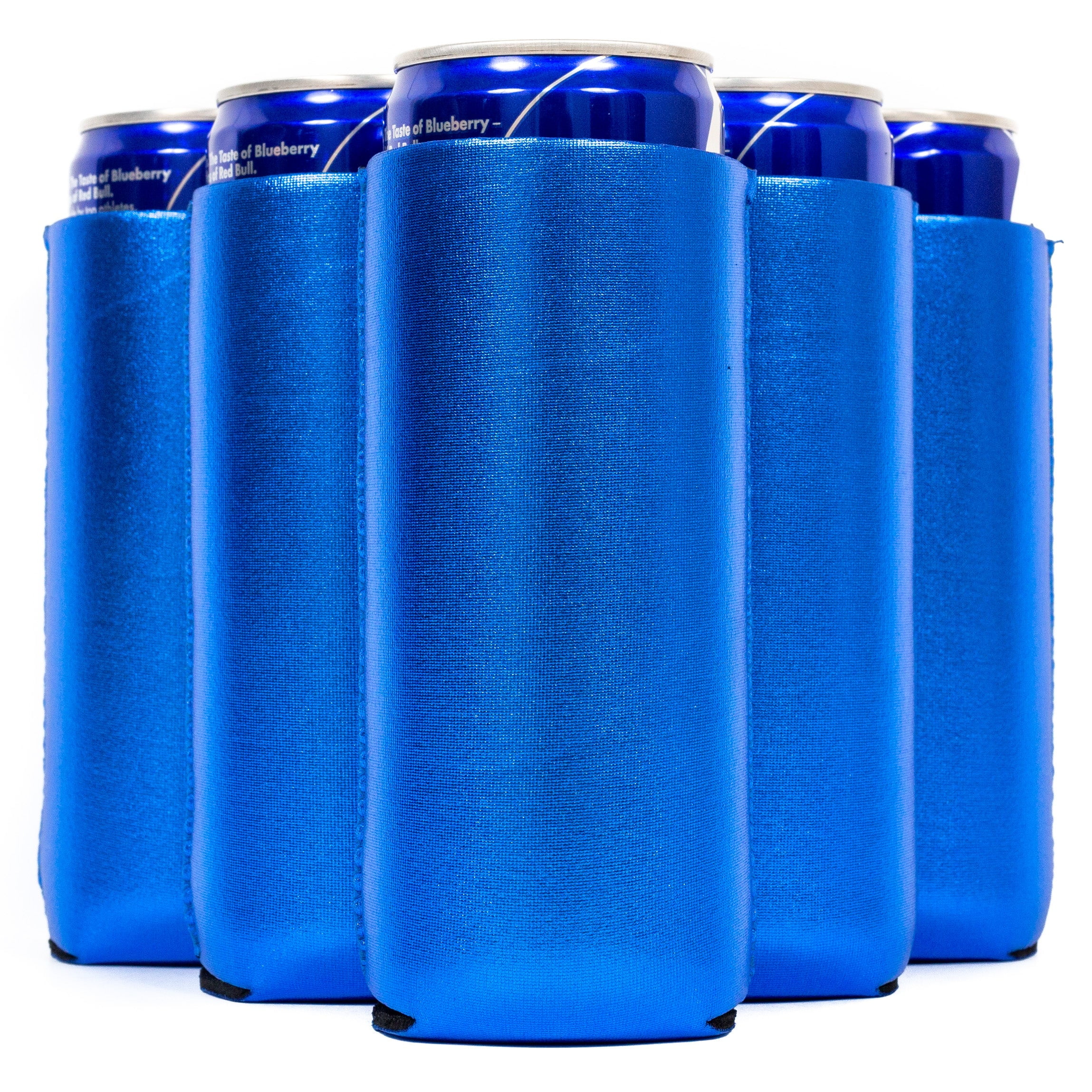 2pk Blue Slim Can Koozie Cooler Insulated Stainless for 12oz Skinny Cans