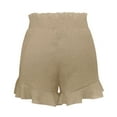 thumbnail image 5 of Bjutir Womens Athletic Shorts Skate Skirt Mini Wrap Skirt Beach Flowing Linen Cotton High Waist Shorts Summer Khaki M, 5 of 5