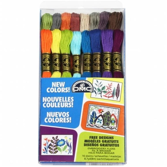 DMC F25CM16 DMC Embroidery Floss Pack 8.7 Yards 16/Pkg-New Floss Colors