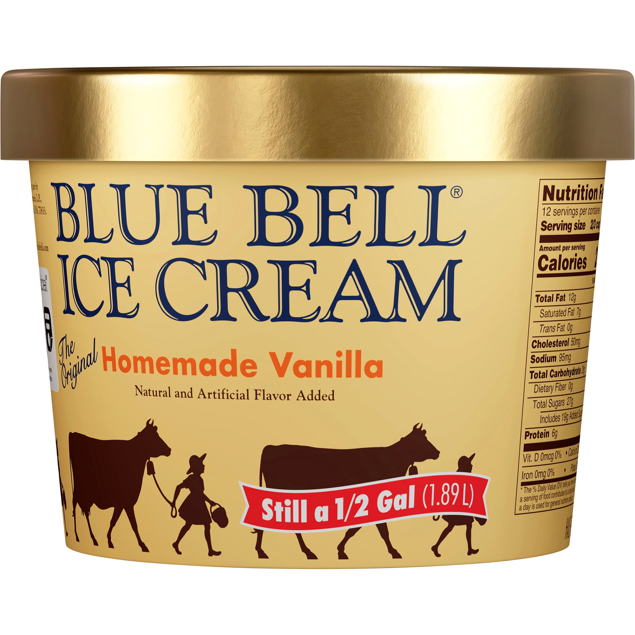 Blue Bell Homemade Vanilla Ice Cream Half Gallon, 64 fl oz