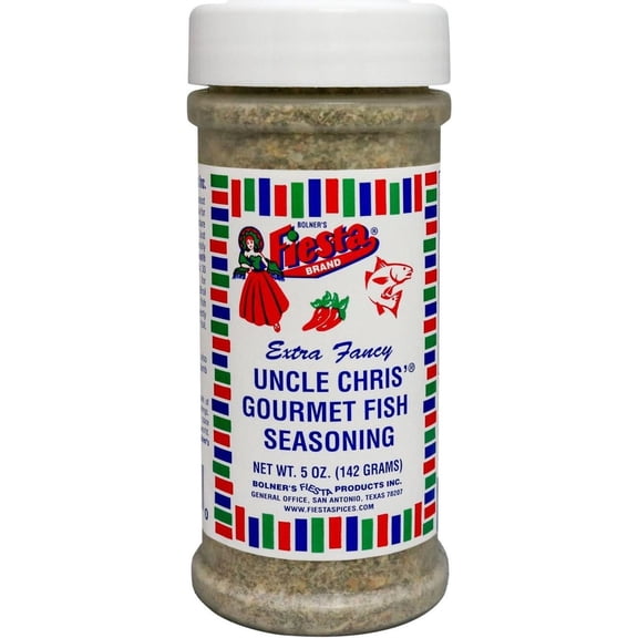 Pack Of 2 Bolner's Fiesta Uncle Chris Gourmet Fish Seasoning, 5 oz (Package May Vary)