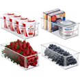 thumbnail image 2 of Sorbus Plastic Storage Bins Stackable Clear Pantry Organizer Box Bin Containers for Organizing Kitchen Fridge, Food, Snack Pantry Cabinet, Fruit, Vegetables, Bathroom Supplies (4-Pack), 2 of 8