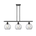 thumbnail image 1 of 516-3I-SG-G124-Innovations Lighting-Athens-3 Light Island in Industrial Style-36 Inches Wide by 11 Inches High   Satin Gold Finish with Seedy Glass, 1 of 1