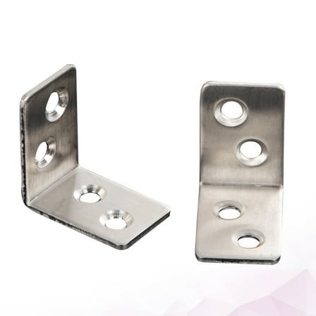 Soimiss 20Pcs of L Bracket Corner Brace Fixed Bracket Stainless Steel for Home Improvement DIY Enthusiasts