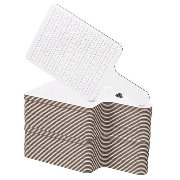 Uxcell 11x6in Dry Erase Paddles, 100Pcs Handheld Square Lined Dry Erase Boards