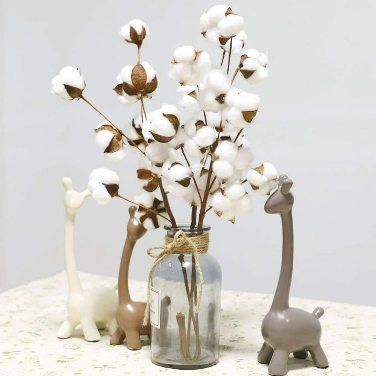 Fill Farmhouse Cotton Flower Dried 21 Artificial 2pcs inch Stems Style Home Decor Flowers Artificial Vase Flowers Winter Floral Stems Wedding Garlands