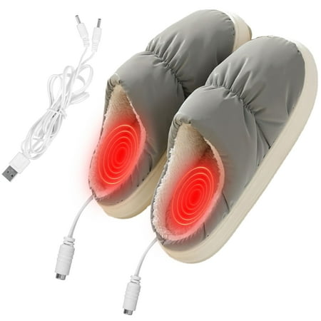 

1pair Women Men Winter Warm USB Heating Slippers Plush Typing Foot Warmer Cosy