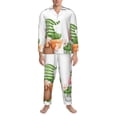 thumbnail image 3 of Susaid Cactus Gnome Print Men's Long Sleeve Pajama Set, Two-Piece Button-Down Loungewear PJs Set, Comfortable Sleepwear for Relaxation-Medium, 3 of 7