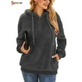thumbnail image 4 of Spencer Women's Warm Fuzzy Fleece Sweatshirt Casual Loose Sherpa Pullover Hoodies with Pockets Oversized Outwear (XL, Black), 4 of 6