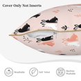 thumbnail image 5 of Fotbe White And Black Rabbit Pattern Velvet Decorative Throw Pillow Covers with Elegant Piping, Soft Plush Cushion Cover for Sofa, Bed, Car, Office-16"x16", 5 of 8