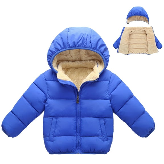 Actoyo Kids Baby Boy Girl Winter Warm Thick Padded Jacket Outerwear Down Coat Solid Color