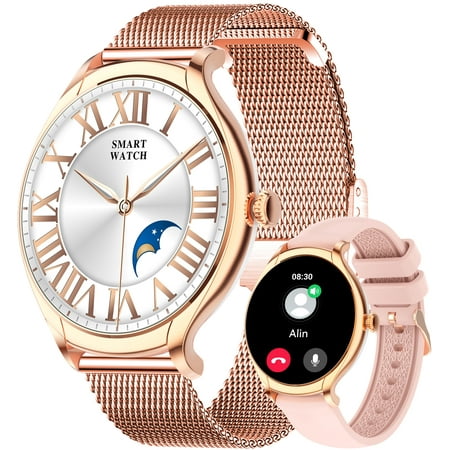 VOPOCO Smart Watch for Women Bluetooth Make/Answer Call Waterproof Sports Smartwatch Compatible with iOS Android 1.39" HD Color Screen Activity Tracker with Pedometer
