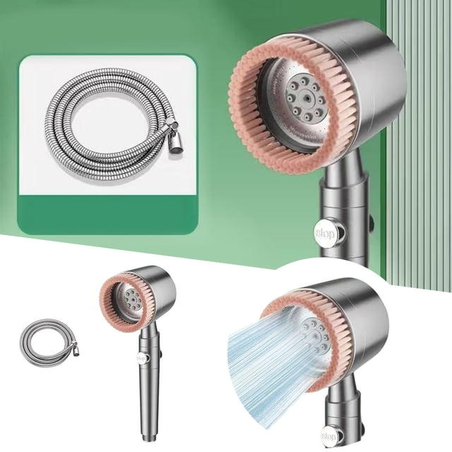 High Pressure Water Pipe Nozzle Brush Shower Head with Iondrops Filtered Technology for Clean and Refreshing Experience