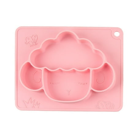 

Baby Suction Bowl Divided Dinner Plate Infants Learning Feeding Dish Non-toxic BPA-Free Silicone Solid Color Bowl